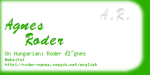 agnes roder business card